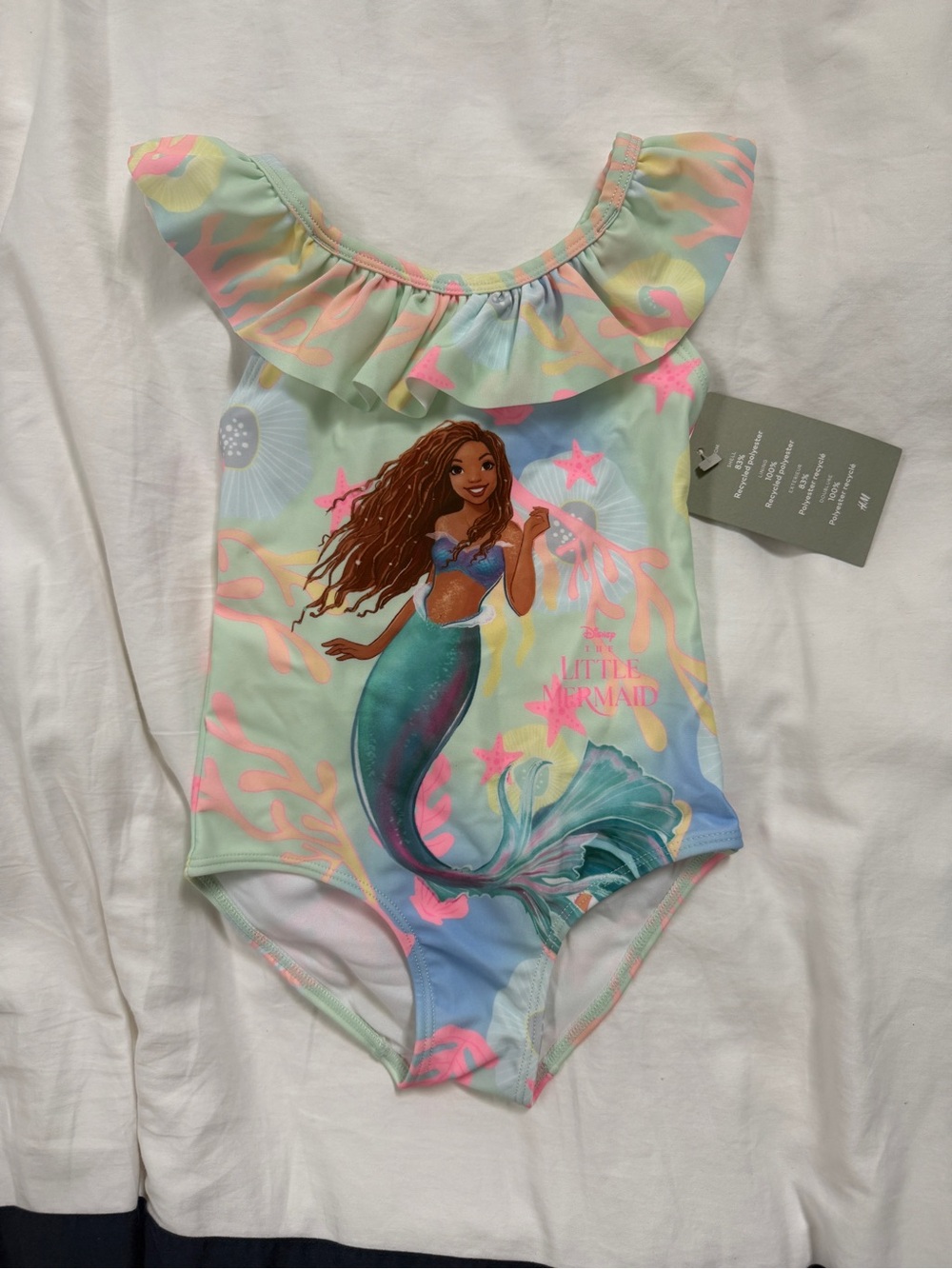H&M The Little Mermaid Girls Swimsuit, Size 3/4T